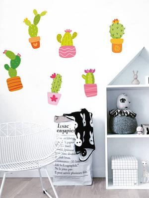 Rawpockets Wall Decals ' Cactus Story ' Wall stickers (PVC Vinyl) Multicolour - 15733904 - Standard Image - 2