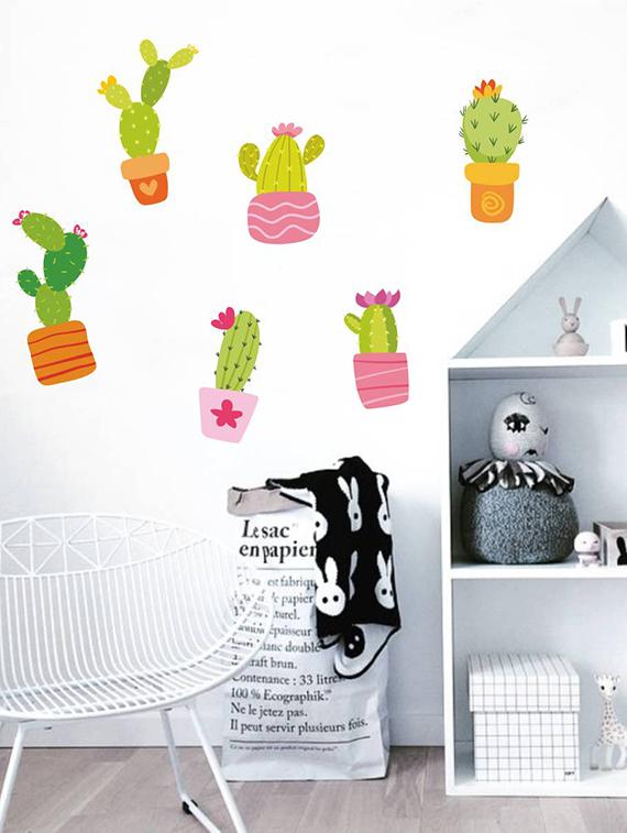 Rawpockets Wall Decals ' Cactus Story ' Wall stickers (PVC Vinyl) Multicolour - 15733904 - Zoom Image - 2