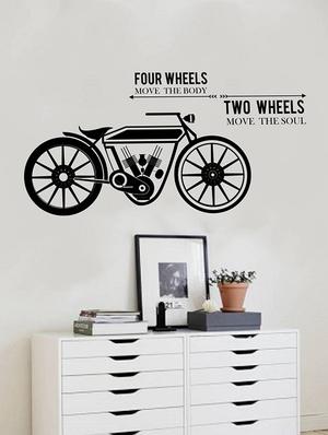 Rawpockets Wall Decals ' Four Wheels Two Wheels ' Wall stickers (PVC Vinyl) Multicolour - 15733916 - Standard Image - 2