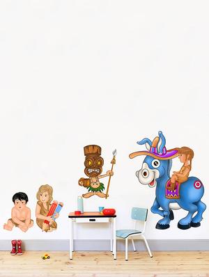 Rawpockets Wall Decals ' Tribal Families ' Wall stickers (PVC Vinyl) Multicolour - 15733926 - Standard Image - 2