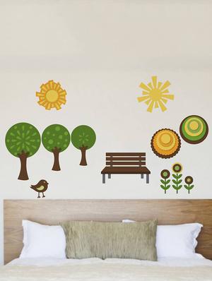 Rawpockets Wall Decals ' Natural Park ' Wall stickers (PVC Vinyl) Multicolour - 15733928 - Standard Image - 2