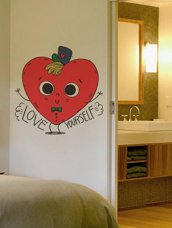 Rawpockets Wall Decals ' Love Yourself Funny Typography ' Wall stickers (PVC Vinyl) Multicolour - 15733935 - Zoom Image - 2