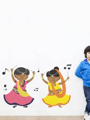 Rawpockets Wall Decals ' Dandiya with Music ' Wall stickers (PVC Vinyl) Multicolour - 15733936 - Standard Image - 2