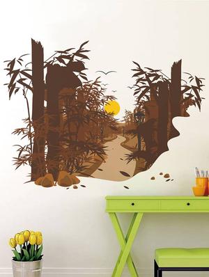 Rawpockets Wall Decals ' Beautiful Sunset Natural Scene ' Wall stickers (PVC Vinyl) Multicolour - 15733938 - Standard Image - 2