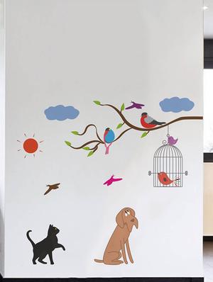 Rawpockets Wall Decals ' Birds and Animals ' Wall stickers (PVC Vinyl) Multicolour - 15733939 - Standard Image - 2