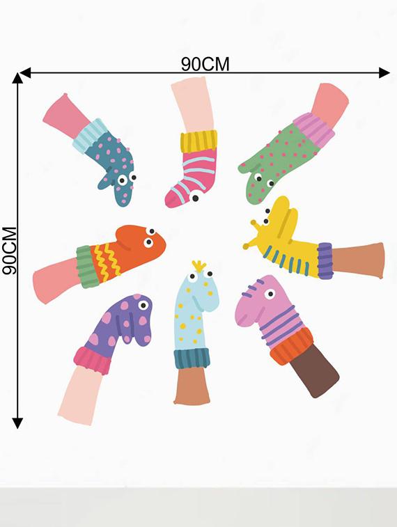 Rawpockets Wall Decals ' Funny Characters - Living Room ' Wall stickers (PVC Vinyl) Multicolour - 15733948 - Zoom Image - 2