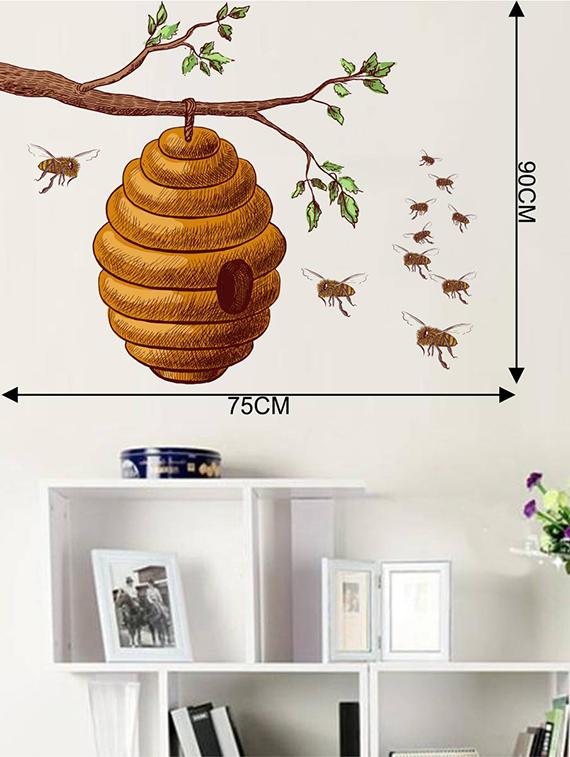 Rawpockets Wall Decals ' Honey Bee on Tree Story ' Wall stickers (PVC Vinyl) Multicolour - 15733950 - Zoom Image - 2
