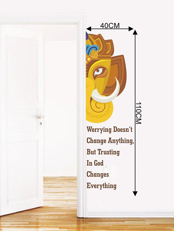 Rawpockets Wall Decals ' Lord Ganesha and Quotes ' Wall stickers (PVC Vinyl) Multicolour - 15733958 - Zoom Image - 2