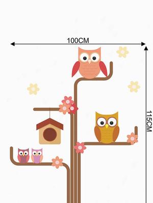 Rawpockets Wall Decals ' Owl Story ' Wall stickers (PVC Vinyl) Multicolour - 15733968 - Standard Image - 2