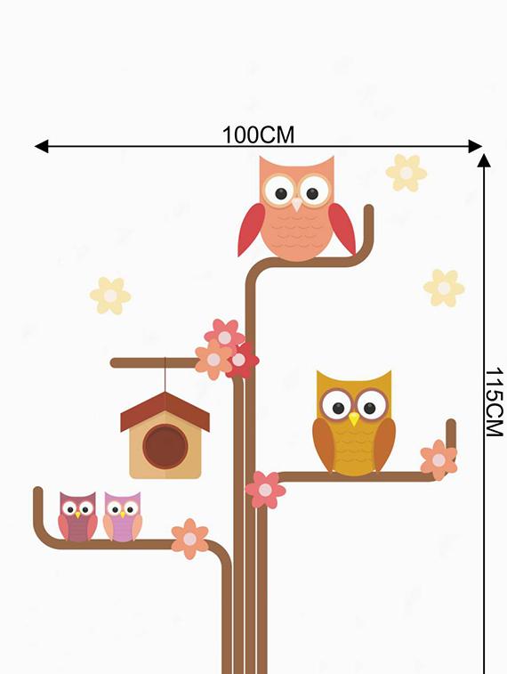 Rawpockets Wall Decals ' Owl Story ' Wall stickers (PVC Vinyl) Multicolour - 15733968 - Zoom Image - 2