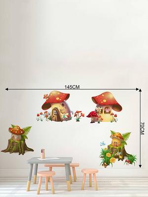 Rawpockets Wall Decals ' Mushroom Story - Kid's Room ' Wall stickers (PVC Vinyl) Multicolour - 15733970 - Standard Image - 2