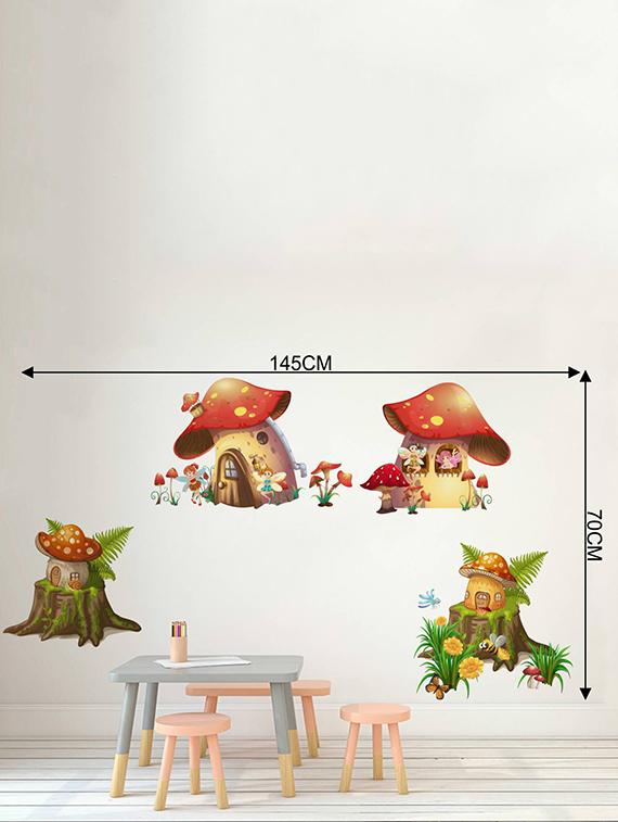 Rawpockets Wall Decals ' Mushroom Story - Kid's Room ' Wall stickers (PVC Vinyl) Multicolour - 15733970 - Zoom Image - 2
