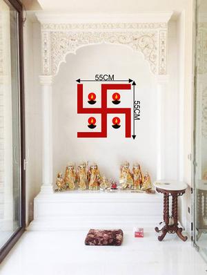 Rawpockets Wall Decals ' Swastik Sign with Lamps ' Wall stickers (PVC Vinyl) Multicolour - 15733971 - Standard Image - 2