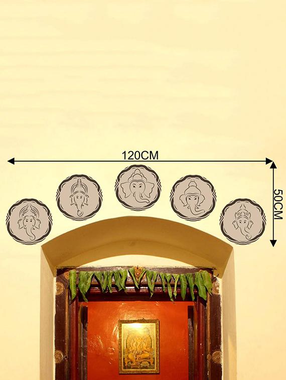 Rawpockets Wall Decals ' Lord Ganesha Combo ' Wall stickers (PVC Vinyl) Multicolour - 15733973 - Zoom Image - 2