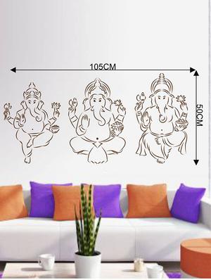 Rawpockets Wall Decals ' Three Kinds of Lord Ganesha ' Wall stickers (PVC Vinyl) Multicolour - 15733974 - Standard Image - 2