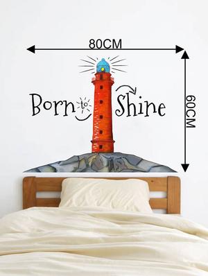 Rawpockets Wall Decals ' Born to Shine Quote ' Wall stickers (PVC Vinyl) Multicolour - 15733978 - Standard Image - 2
