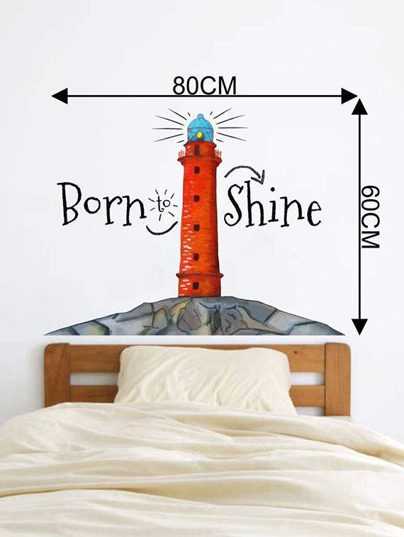 Rawpockets Wall Decals ' Born to Shine Quote ' Wall stickers (PVC Vinyl) Multicolour - 15733978 - Zoom Image - 2