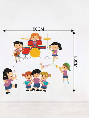 Rawpockets Wall Decals ' Kid's Music Band - Kid's Room ' Wall stickers (PVC Vinyl) Multicolour - 15733980 - Standard Image - 2