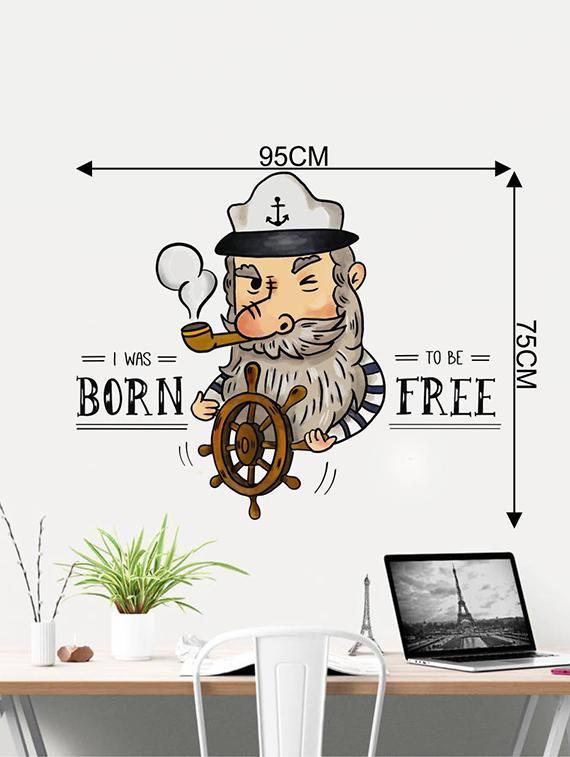 Rawpockets Wall Decals ' Born to be Free Quote ' Wall stickers (PVC Vinyl) Multicolour - 15733982 - Zoom Image - 2