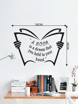 Rawpockets Wall Decals ' " Book is a Dream " Quote ' Wall stickers (PVC Vinyl) Multicolour - 15733989 - Standard Image - 2