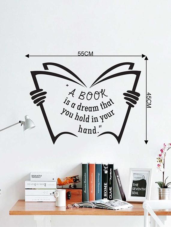 Rawpockets Wall Decals ' " Book is a Dream " Quote ' Wall stickers (PVC Vinyl) Multicolour - 15733989 - Zoom Image - 2