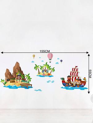 Rawpockets Wall Decals ' Pirates Story ' Wall stickers (PVC Vinyl) Multicolour - 15733991 - Standard Image - 2