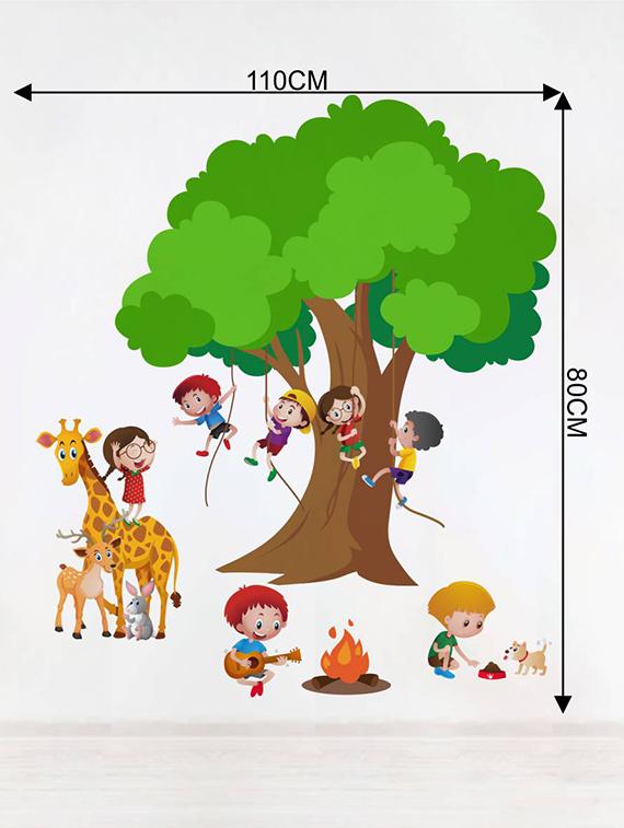 Rawpockets Wall Decals ' Kid's Outdoor Fun Activity ' Wall stickers (PVC Vinyl) Multicolour - 15733993 - Zoom Image - 2