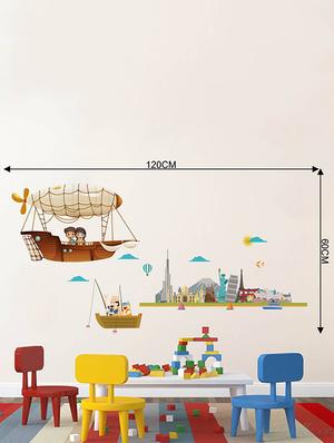 Rawpockets Wall Decals ' Travel around the World ' Wall stickers (PVC Vinyl) Multicolour - 15733994 - Standard Image - 2