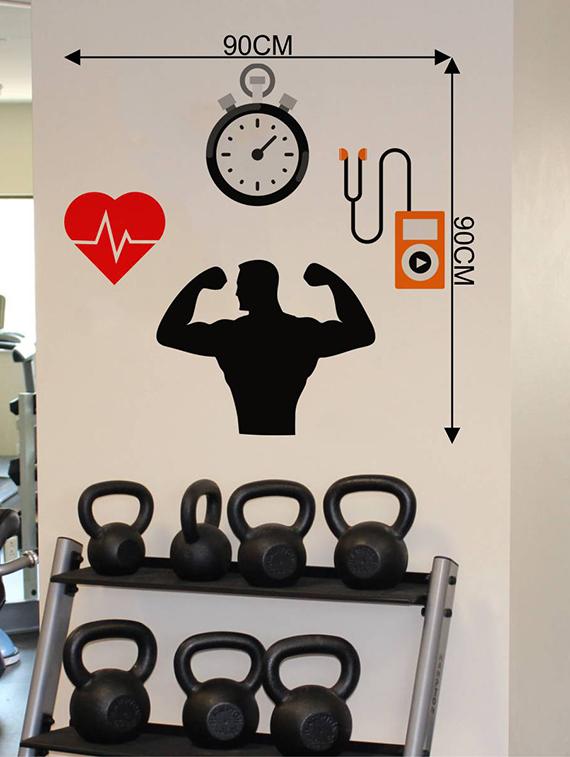 Rawpockets Wall Decals ' Gym Motive ' Wall stickers (PVC Vinyl) Multicolour - 15733995 - Zoom Image - 2