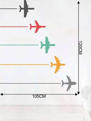 Rawpockets Wall Decals ' Colorful Airplanes - Kid's Room ' Wall stickers (PVC Vinyl) Multicolour - 15733997 - Standard Image - 2