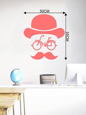 Rawpockets Wall Decals ' Funny Face and Cycle ' Wall stickers (PVC Vinyl) Multicolour - 15734004 - Standard Image - 2