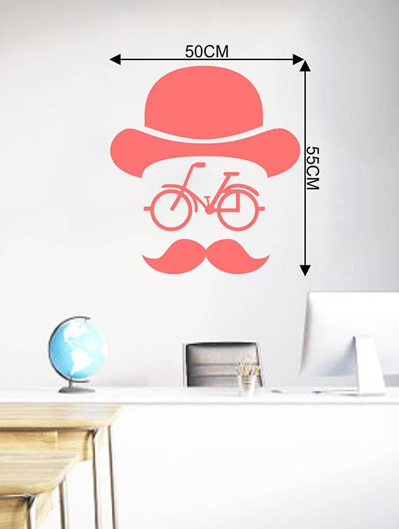 Rawpockets Wall Decals ' Funny Face and Cycle ' Wall stickers (PVC Vinyl) Multicolour - 15734004 - Zoom Image - 2