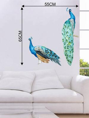 Rawpockets Wall Decals ' Peacock for Filling Walls ' Wall stickers (PVC Vinyl) Multicolour - 15734005 - Standard Image - 2