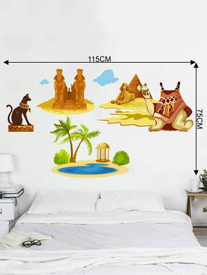 Rawpockets Wall Decals ' Egypt Story with Pyramid and Camel ' Wall stickers (PVC Vinyl) Multicolour - 15734006 - Standard Image - 2