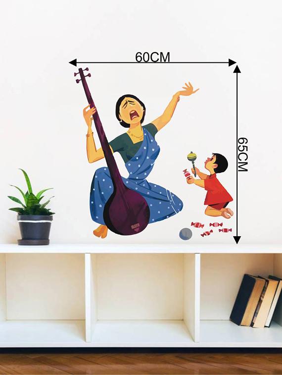 Rawpockets Wall Decals ' Baby Pacifying Singing Mom ' Wall stickers (PVC Vinyl) Multicolour - 15734008 - Zoom Image - 2