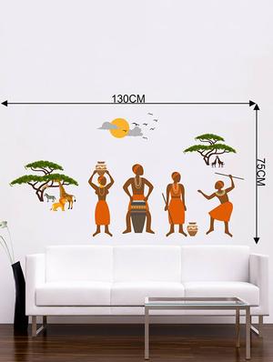 Rawpockets Wall Decals ' African Tribal Jungle Story ' Wall stickers (PVC Vinyl) Multicolour - 15734009 - Standard Image - 2