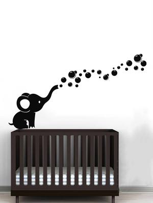 Rawpockets Wall Decals ' Baby Elephant - Kid's Room ' Wall stickers (PVC Vinyl) Multicolour - 15734011 - Standard Image - 2