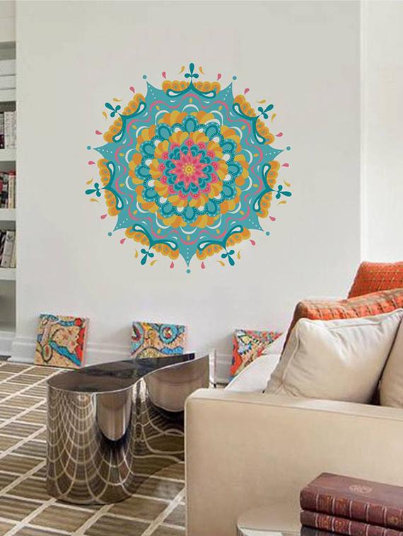 Rawpockets Wall Decals ' Mandala - Living Room ' Wall stickers (PVC Vinyl) Multicolour - 15734014 - Zoom Image - 2