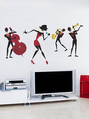 Rawpockets Wall Decals ' Music Band - Living Room ' Wall stickers (PVC Vinyl) Multicolour - 15734015 - Standard Image - 2