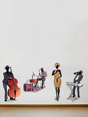 Rawpockets Wall Decals ' Club Music Band - Living Room ' Wall stickers (PVC Vinyl) Multicolour - 15734016 - Standard Image - 2