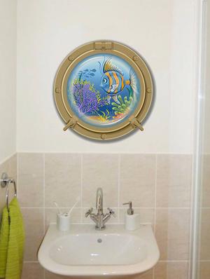 Rawpockets Wall Decals ' Fish Door ' Wall stickers (PVC Vinyl) Multicolour - 15734019 - Standard Image - 2