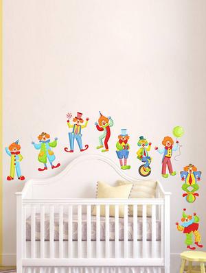 Rawpockets Wall Decals ' Circus Story with Joker ' Wall stickers (PVC Vinyl) Multicolour - 15734023 - Standard Image - 2