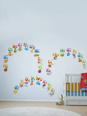 Rawpockets Wall Decals ' English Alphabets for Education - Kid's Room ' Wall stickers (PVC Vinyl) Multicolour - 15734025 - Standard Image - 2
