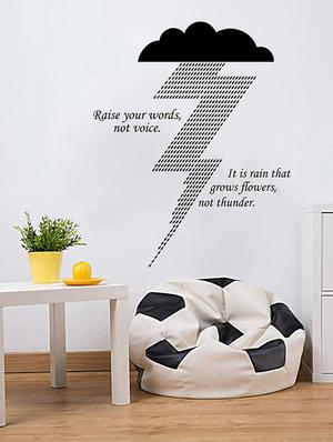 Rawpockets Wall Decals ' " Raise Your Words not Voice " Quote ' Wall stickers (PVC Vinyl) Multicolour - 15734026 - Standard Image - 2