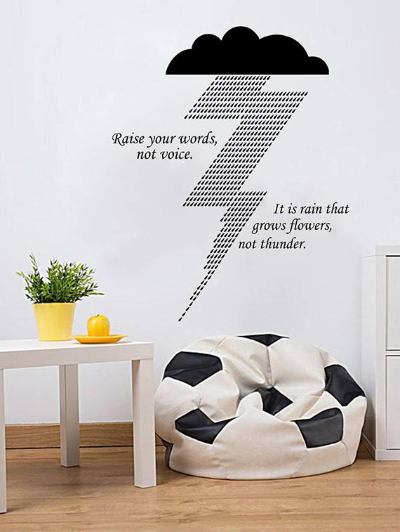 Rawpockets Wall Decals ' " Raise Your Words not Voice " Quote ' Wall stickers (PVC Vinyl) Multicolour - 15734026 - Zoom Image - 2