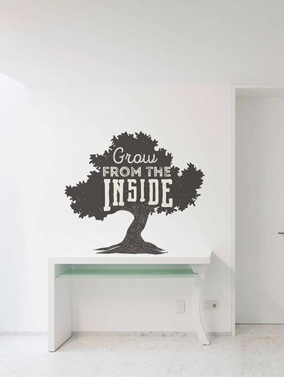 Rawpockets Wall Decals ' " Grow from Inside as Like Trees " Quote ' Wall stickers (PVC Vinyl) Multicolour - 15734028 - Zoom Image - 2