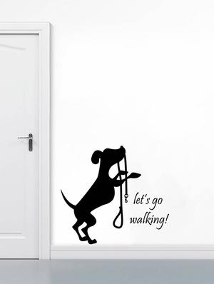 Rawpockets Wall Decals ' Let's go Walking Dog ' Wall stickers (PVC Vinyl) Multicolour - 15734030 - Standard Image - 2