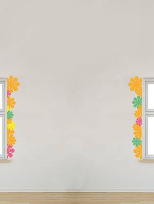 Rawpockets Wall Decals ' Flowers Border Decorative ' Wall stickers (PVC Vinyl) Multicolour - 15734031 - Standard Image - 2