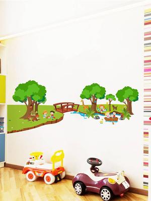 Rawpockets Wall Decals ' River and Park for Children - Kid's Room ' Wall stickers (PVC Vinyl) Multicolour - 15734032 - Standard Image - 2