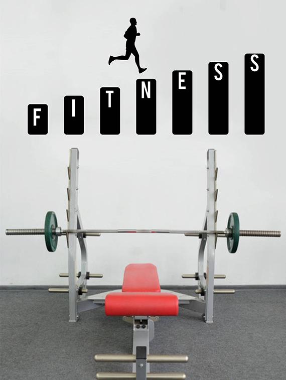 Rawpockets Wall Decals ' Fitness Motive ' Wall stickers (PVC Vinyl) Multicolour - 15734036 - Zoom Image - 2
